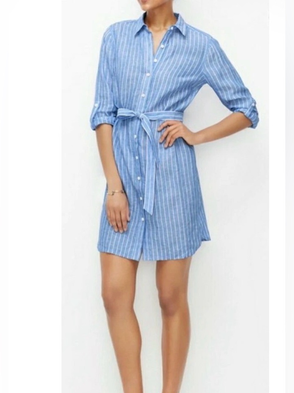 Ann Taylor Linen Shirt Dress with Belt
